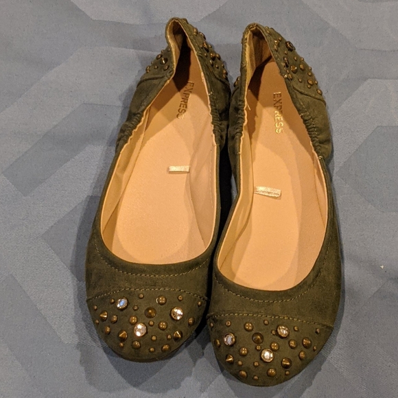 Olive green Express flats - Picture 1 of 5